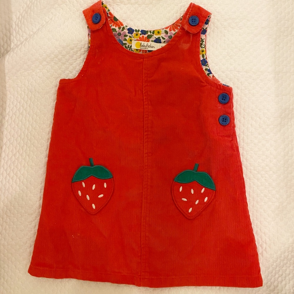 Boden strawberry chord dress